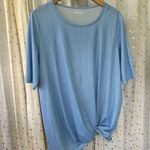 Lands' End  Women's Mini Geometric Pullover Side Draped Twist Hem T-Shirt L Photo 1