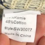 PPLA  Clothing Navy Blue Aztec Fringe Open Front Cardigan S/M Photo 4