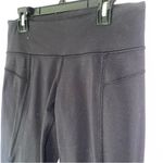 Lululemon Size 6 Black Cropped Leggings Mesh Cutouts Athleisure Gym Photo 1