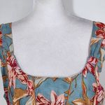 Band of Gypsies  Blue and Red Floral Boho Crop Top Size Large NWT Blue Crop Top Photo 1