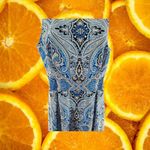 Chetta B  Blue‎ Paisley Sleeveless Dress Size 10 Photo 2