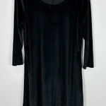 Joan Vass Black Velvet Dress Womens Large Sparkle Whimsigoth Grunge Witchy 90s Photo 0
