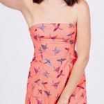 Free People FP Sunshine Of Your Love Strapless Parrot Bird Dress Womens Small 6 Photo 0