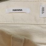 Mango  Havana high waist  jeans woman size 6 cream color 29” inseam button fly Photo 2