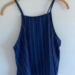 AQUA Flowy Navy Pin Stripe Trousers and Tank Top 2 Piece Set Photo 0