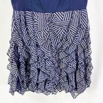 H&M Navy Blue Striped Empire Waist Sleeveless Mini Dress Photo 4