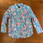 Talbots Ratti Tropical Print Classic Cotton Shirt Size XL Preppy Resortwear Photo 11