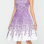 Talbots Wisteria Purple Leaf Print Fit and Flare Dress Photo 0