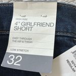 Gap  4" High Rise Girlfriend Denim‎ Shorts Raw Hem Blue Black Size 32 Photo 11
