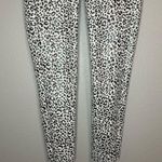 ZARA faux patent leather black & white leopard print pull on pants size XS Photo 4