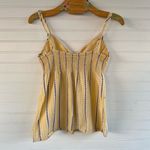 Roxy Yellow Striped Babydoll Tank Top Blouse Size M Photo 2