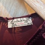 Free People  Dress Velvet Burnout Boho Sleeveless Burgundy Size Small Photo 6