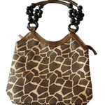 Bueno  of California giraffe print wooden beaded handles purse bag satchel Photo 1