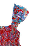 Anthropologie Love the Label Bouquet Smocked Tiered Ruffle Skirt Maxi Dress Blue Red Floral Photo 3