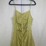 Pretty Little Thing NWT Gingham Cutout Ruched Dress - Size 12 - Chartreuse Photo 1