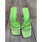 Charles and Keith  Mules Women 37 Green Strappy Transparent Heel Trendy Chic Sandal Photo 3