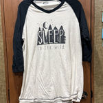 Lazy One Sleep in the Wild Raglan Tee Black Size XL Photo 0