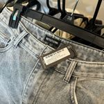 Pretty Little Thing Washed Grey Split Hem Straight Leg Jeans Photo 4