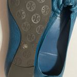 Tory Burch EUC worn once Dark Aqua Blue tumbled leather flats. Ballet. Shoes. Photo 2