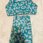 Blue Leopard Print Activewear Set Size M Photo 0