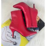 Qupid Women's  Portia Faux Leather Ankle Bootie Size 6.5 Red Photo 0