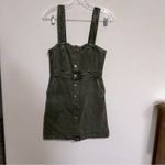 Thrills Catherine Olive Green Denim Button Down Overall Dress Photo 2