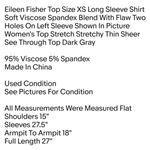 Eileen Fisher  Top Size XS Long Sleeve Shirt Soft Viscose Spandex Blend With Flaw Photo 1