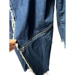 Rumere Paneled Frayed Denim Trench Coat Size M Photo 2