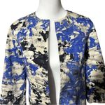 Coldwater Creek  Blue Graphic Print 3/4 Sleeve Jacket Blazer Sz L Photo 2