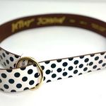 Betsey Johnson belt sz S Womens Polkadot Genuine Leather 2000s Y2K Black&White Photo 0