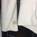 OVI Women Crepe Draped Open Front Collared Jacket Blazer White Size L Photo 7