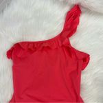 United Colors Of Benetton  Bright Pink Ruffle One Shoulder One Piece Swimsuit XS Photo 8