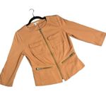 Halogen Women's Tan MOTO Jacket with Zip Closure & Pockets Photo 0