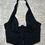 SheIn  Black Deep V Corset Top Photo 0