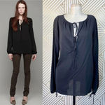 Joseph  Carlotta Georgette Stretch Blouse Black‎ Photo 1
