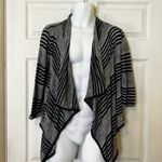 Say What? Lightweight Black Grey Cardigan Women's Size Medium Waterfall Office‎ AOC-B Photo 1