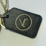 Boulevard Keychain wristlet, black and gold tone carabin closure Photo 5