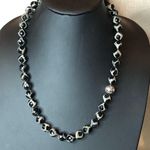 SIMON SEBBAG Black White Tortoise Agate Sterling Silver Necklace & Bracelet Set Photo 1