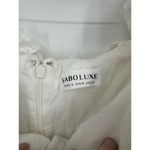 Sabo Luxe Mini Dress Women 4 White Ruffle Textured Floral Peasant Milkmaid Photo 3