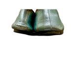 Saint Laurent  Metallic Blue Leather Bow Ballet Flats Size 391/2 US 9 Photo 3