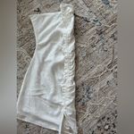 Sky To Moon Women's White‎ Strapless Mini Dress Ruched Side Size Medium White Photo 4