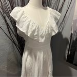 Calvin Klein 🌺 WHITE RUFFLE V-NECK MIDI DRESS SIZE 12🌺 Photo 2