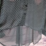 Romeo + Juliet Couture  WEAVE PATTERN LACE OPEN BACK SHOULDER SHEER HI LOW BLOUSE Photo 6