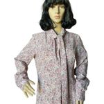 American Vintage Vintage Contima pink purple floral pop over dress with long pussybow size large Photo 6