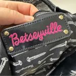 Betsey Johnson Betsyville Black White Floral Sequined Tote Bag Handbag Tote Purse Y2K McBling Photo 6