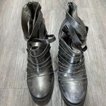 Free People  Women's Hybrid Metallic‎ Distressed Silver Ankle Bootie Size 37 Photo 0
