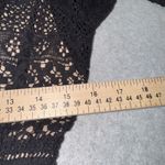 Boston Proper  Goth Cowgirl Dress Womens 14 Black Nude Lined‎ Crochet Bell Sleeve Photo 11