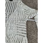 vintage y2k by deisgn open front loose knit white glitter cardigan sweater XL Photo 7