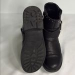 Black Combat Moto Boots with Silver Hardware Size 6.5 Photo 5
