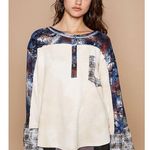 POL Bohemian Patchwork Long Sleeve Top With Star Back Design Photo 2